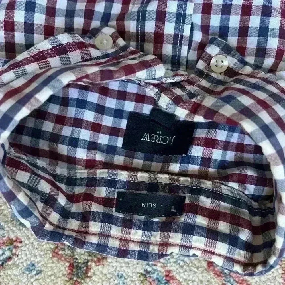 Jcrew red and blue checked button-up